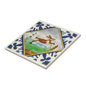 Kaninchen 1650er Delft Polychrome Repro Fliese (Seite)
