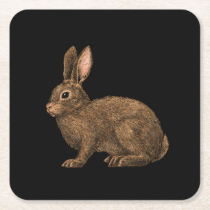 Kaninchen 2 rechteckiger pappuntersetzer