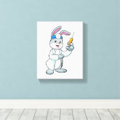 Kaninchen als Arzt bei Impfung mit Spritze Leinwanddruck (Insitu (Holzboden))