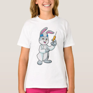 Kaninchen als Arzt bei Impfung mit Spritze T-Shirt