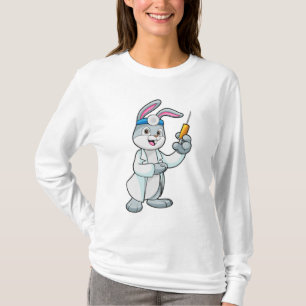 Kaninchen als Arzt bei Impfung mit Spritze T-Shirt