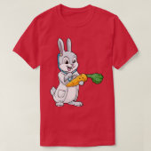Kaninchen als Arzt mit Stethoskop und Karotte T-Shirt (Design vorne)
