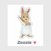 Kaninchen als Baker mit Rolling-Button Aufkleber (Blatt)