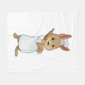 Kaninchen als Baker mit Rolling-Button Fleecedecke (Vorderseite (Horizontal))