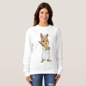 Kaninchen als Baker mit Rolling-Button Sweatshirt (Vorne ganz)
