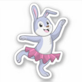 Kaninchen als Ballerina im Ballett Aufkleber (Vorderseite)