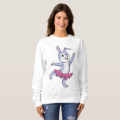 Kaninchen als Ballerina im Ballett Sweatshirt (Vorne ganz)