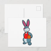 Kaninchen als Basketballspieler mit Basketball Postkarte (Vorne/Hinten)