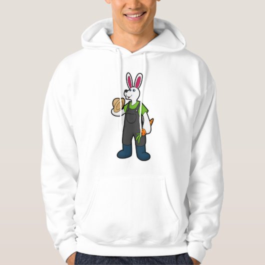 Kaninchen als Bauer mit Carrot & Hat Hoodie (Vorderseite)