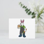 Kaninchen als Bauer mit Carrot & Hat Postkarte (Stehend Vorderseite)