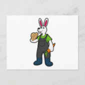 Kaninchen als Bauer mit Carrot & Hat Postkarte (Vorderseite)