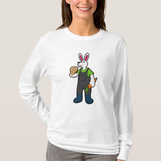 Kaninchen als Bauer mit Carrot & Hat T-Shirt (Vorderseite)
