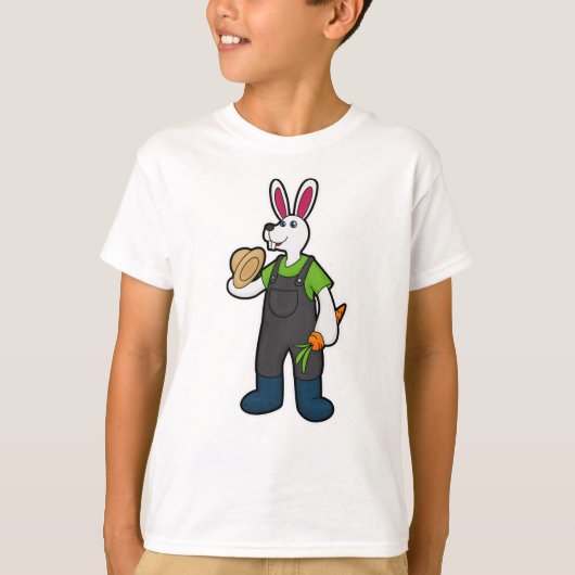 Kaninchen als Bauer mit Carrot & Hat T-Shirt (Vorderseite)