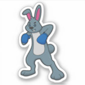 Kaninchen als Boxer mit Boxhandschuhen Aufkleber (Vorderseite)