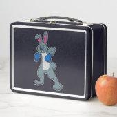 Kaninchen als Boxer mit Boxhandschuhen Metall Brotdose (Beispiel)