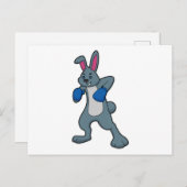 Kaninchen als Boxer mit Boxhandschuhen Postkarte (Vorne/Hinten)