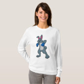 Kaninchen als Boxer mit Boxhandschuhen T-Shirt (Vorne ganz)
