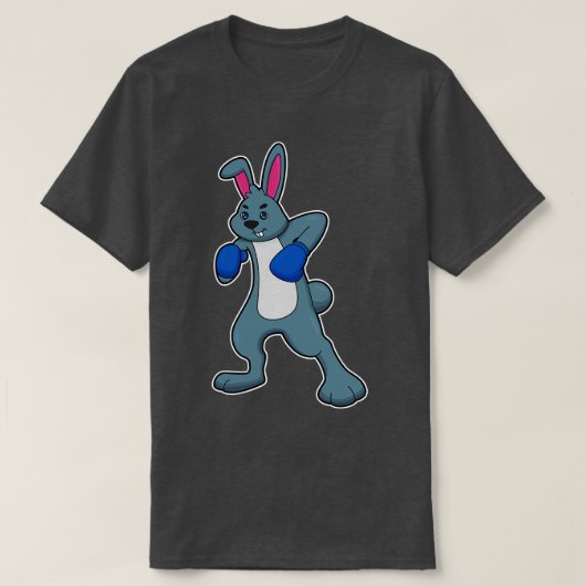Kaninchen als Boxer mit Boxhandschuhen T-Shirt (Design vorne)