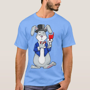 Kaninchen als Bräutigam mit Jacke und Zylinder T-Shirt