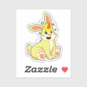 Kaninchen als Einhorn Aufkleber (Blatt)