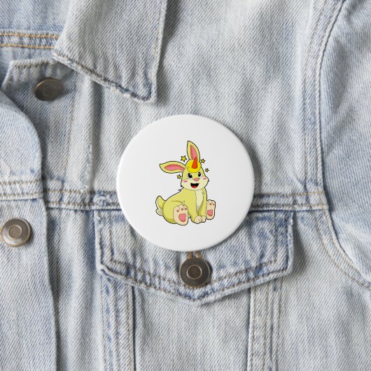 Kaninchen als Einhorn Button (Beispiel)