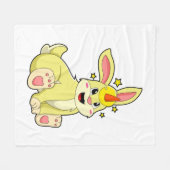 Kaninchen als Einhorn Fleecedecke (Vorderseite (Horizontal))