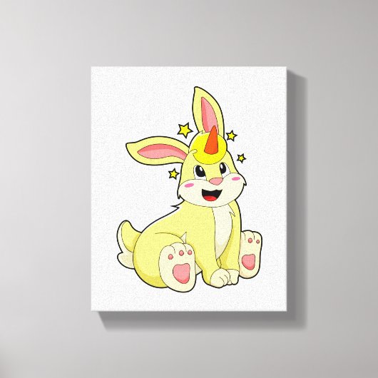 Kaninchen als Einhorn Leinwanddruck (Vorderseite)