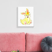 Kaninchen als Einhorn Leinwanddruck (Insitu (Wohnzimmer))