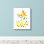 Kaninchen als Einhorn Leinwanddruck (Insitu (Holzboden))