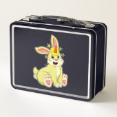 Kaninchen als Einhorn Metall Brotdose (Rückseite)