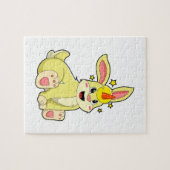 Kaninchen als Einhorn Puzzle (Horizontal)