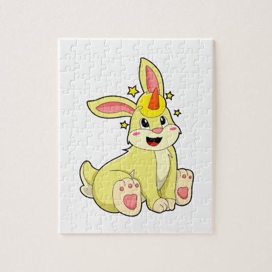 Kaninchen als Einhorn Puzzle (Vertikal)