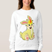 Kaninchen als Einhorn Sweatshirt (Vorderseite)