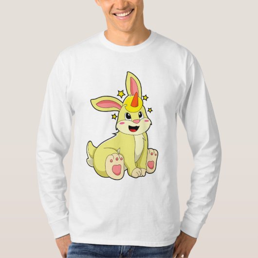 Kaninchen als Einhorn T-Shirt (Vorderseite)
