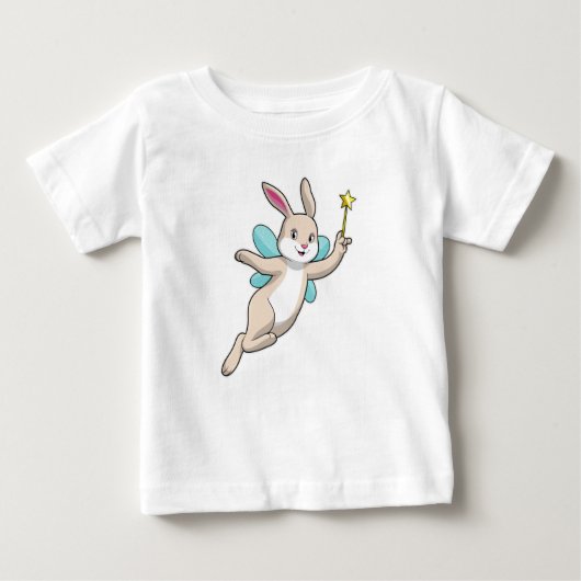 Kaninchen als Fee mit Zauberstab Baby T-shirt (Vorderseite)