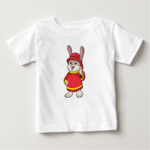 Kaninchen als Feuerwehrmann mit Helm Baby T-shirt