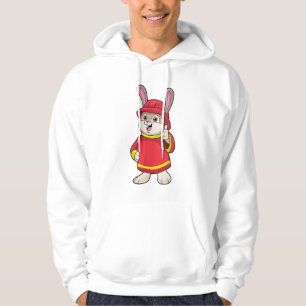 Kaninchen als Feuerwehrmann mit Helm Hoodie