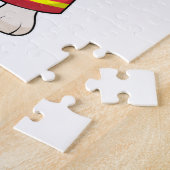Kaninchen als Feuerwehrmann mit Helm Puzzle (Seite)