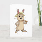 Kaninchen als Fisher mit Angelrute Karte (Rückseite)