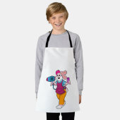 Kaninchen als Friseur mit Fön und Kamin Schürze (Getragen)