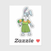 Kaninchen als Frisör Aufkleber (Blatt)