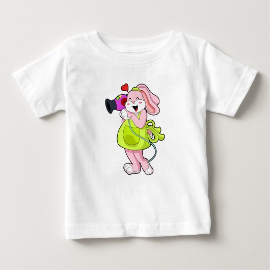 Kaninchen als Frisör Baby T-shirt (Vorderseite)