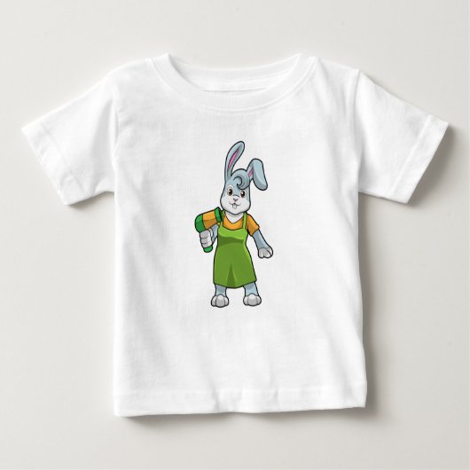 Kaninchen als Frisör Baby T-shirt (Vorderseite)