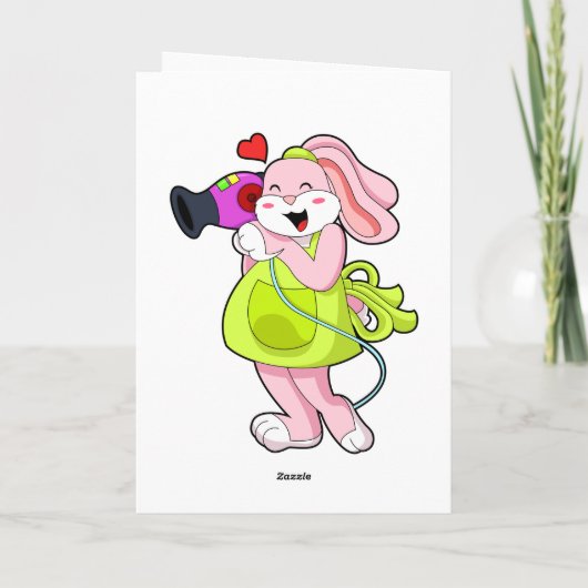 Kaninchen als Frisör Karte (Rückseite)