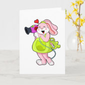 Kaninchen als Frisör Karte (Gelbe Blume)