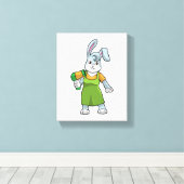 Kaninchen als Frisör Leinwanddruck (Insitu (Holzboden))