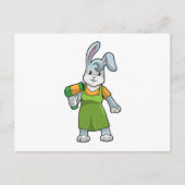 Kaninchen als Frisör Postkarte (Vorderseite)