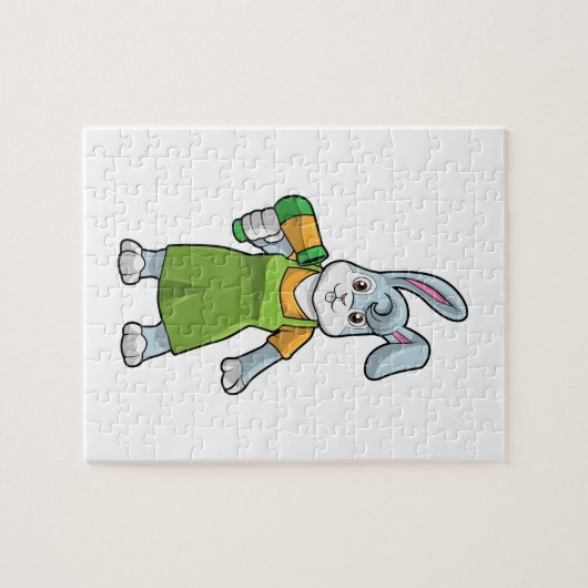 Kaninchen als Frisör Puzzle (Horizontal)