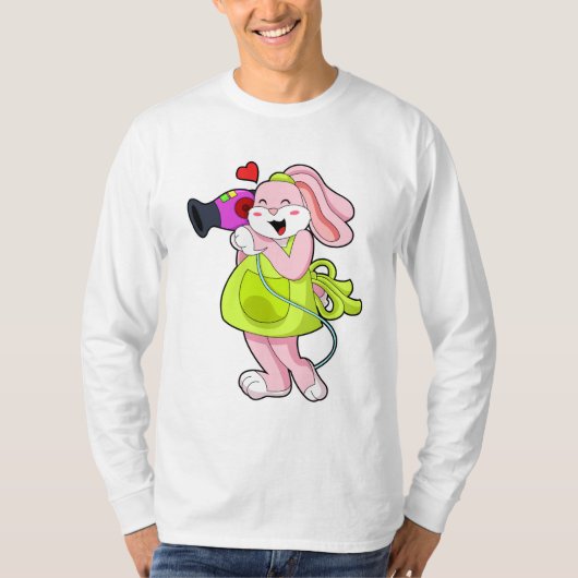 Kaninchen als Frisör T-Shirt (Vorderseite)