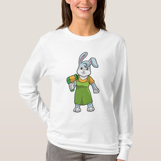 Kaninchen als Frisör T-Shirt (Vorderseite)